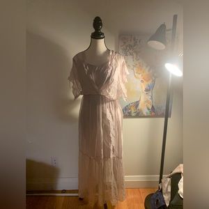 LARAG silk blend pink dress